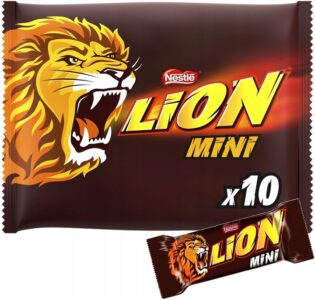 Mini wafelek z karmelem i płatkami w polewie Leon 10 szt